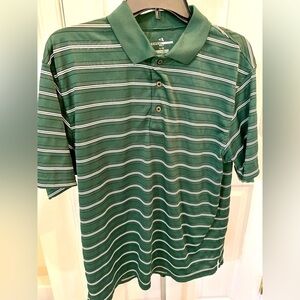Men’s Grand Slam Golf Polo Green Striped sz Large